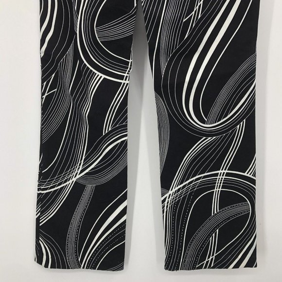 Vintage Haven Bleu B/W Flare Pants sz 6 Psychedelic Y2K - Picture 10 of 13